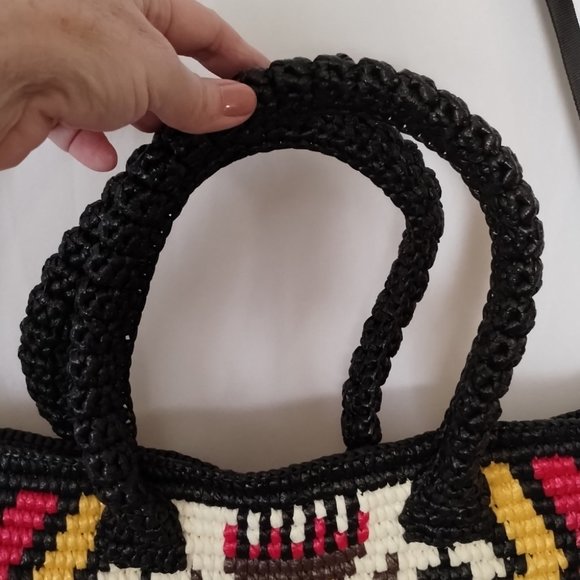 YVETTE'S LARGE STRAW BOHO SHOULDER/ HAND BAG W/ STRAP. - Picture 2 of 9